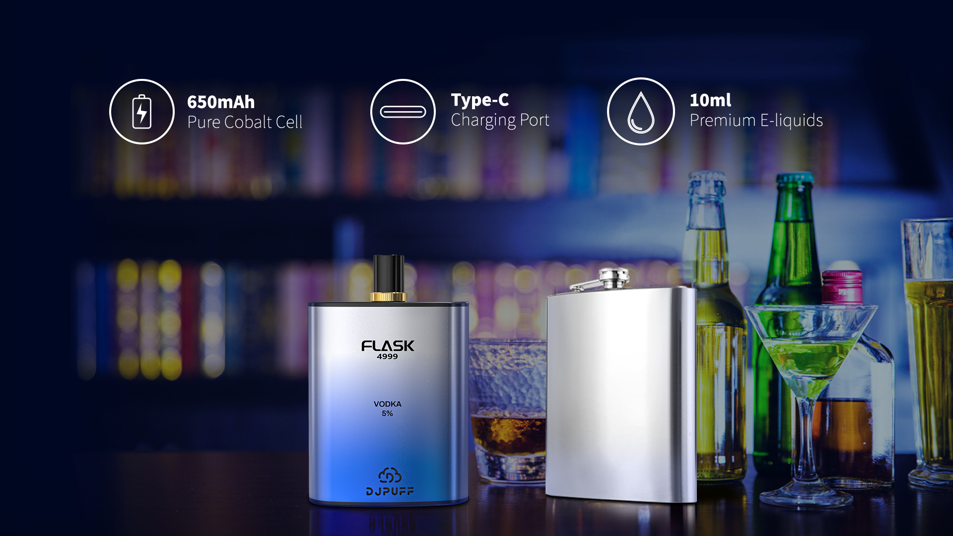 DjPuff Flask 4999 Disposable Vape Kit 5000 Puffs 10ml